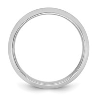 14K 7mm White Gold Half Round Band with Edge view 2