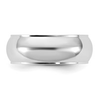 14K 7mm White Gold Half Round Band with Edge view 3