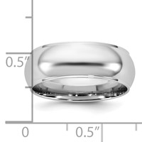 14K 7mm White Gold Half Round Band with Edge view 4