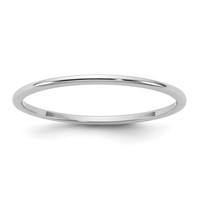 10K 1mm White Gold Ltw Half Round Band view 1