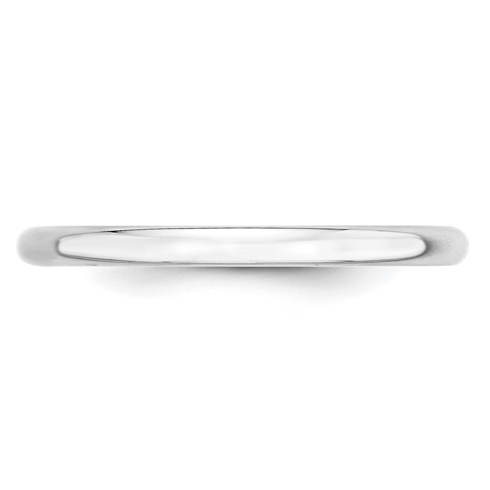 10k White Gold 2mm Lightweight Half Round Wedding Band Size 11.5 (1WHRL020-11.5)