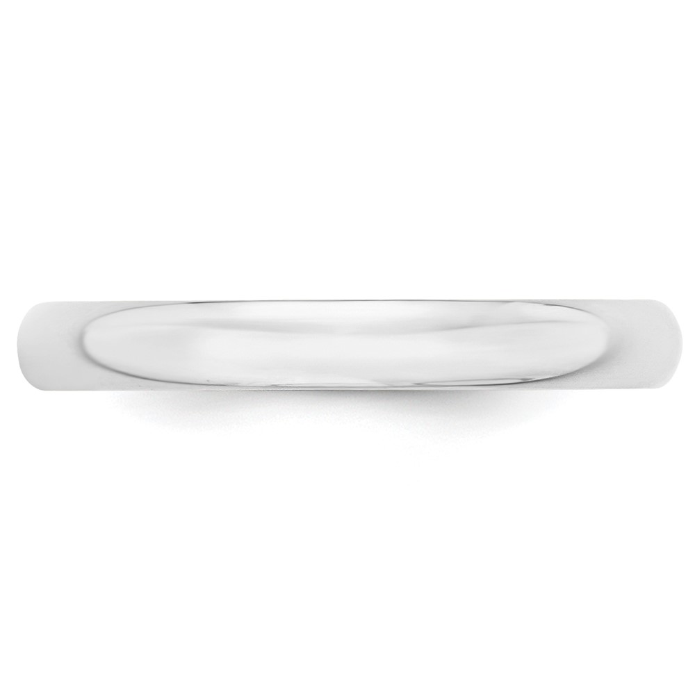 10k White Gold 3mm Lightweight Half Round Wedding Band Size 4 (1WHRL030-4)