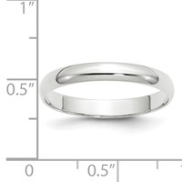10K White Gold 3mm Lightweight Half Round Wedding Band view 3