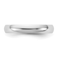 14K 3.5mm White Gold Ltw Half Round Band view 3