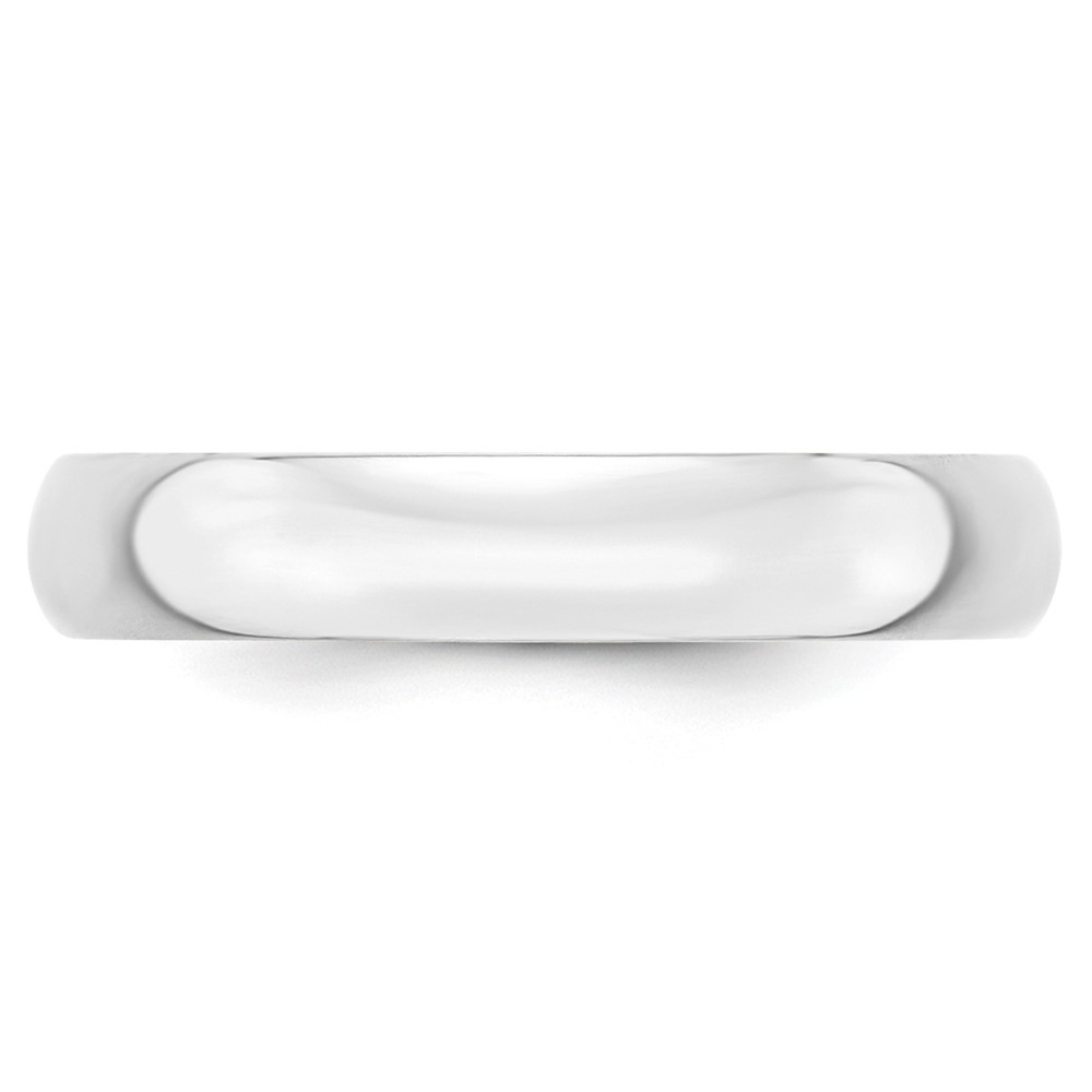 10k White Gold 4mm Lightweight Half Round Wedding Band Size 9 (1WHRL040-9)