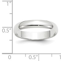 10K White Gold 4mm Lightweight Half Round Wedding Band view 3