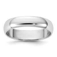 14K 4.5mm White Gold Ltw Half Round Band view 1