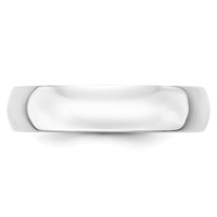 14K White Gold 5mm Lightweight Half Round Wedding Band view 2