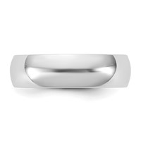 14K 5.5mm White Gold Ltw Half Round Band view 3