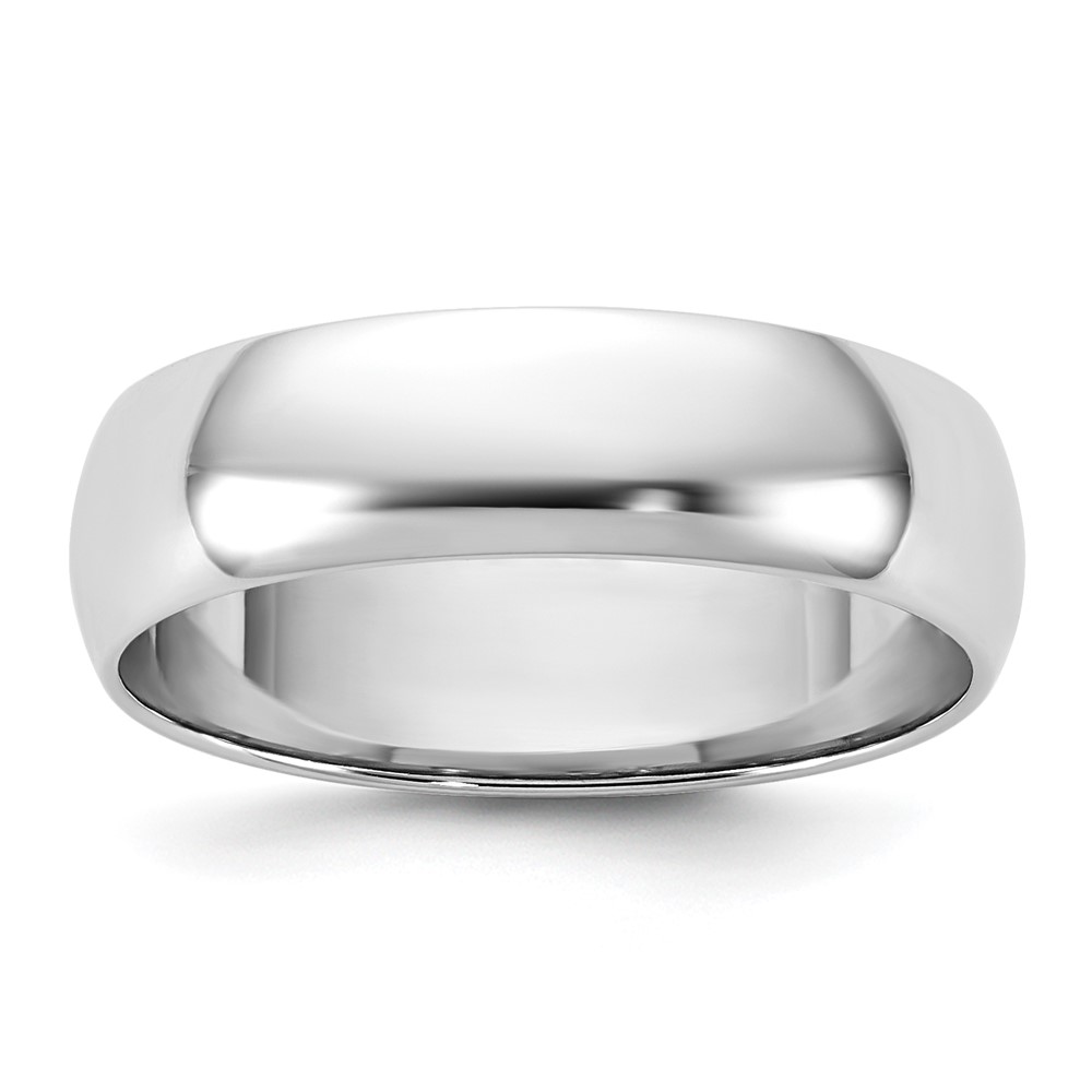14K 5.5mm White Gold Ltw Half Round Band