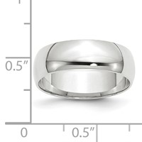 10K White Gold 6mm Lightweight Half Round Wedding Band view 3