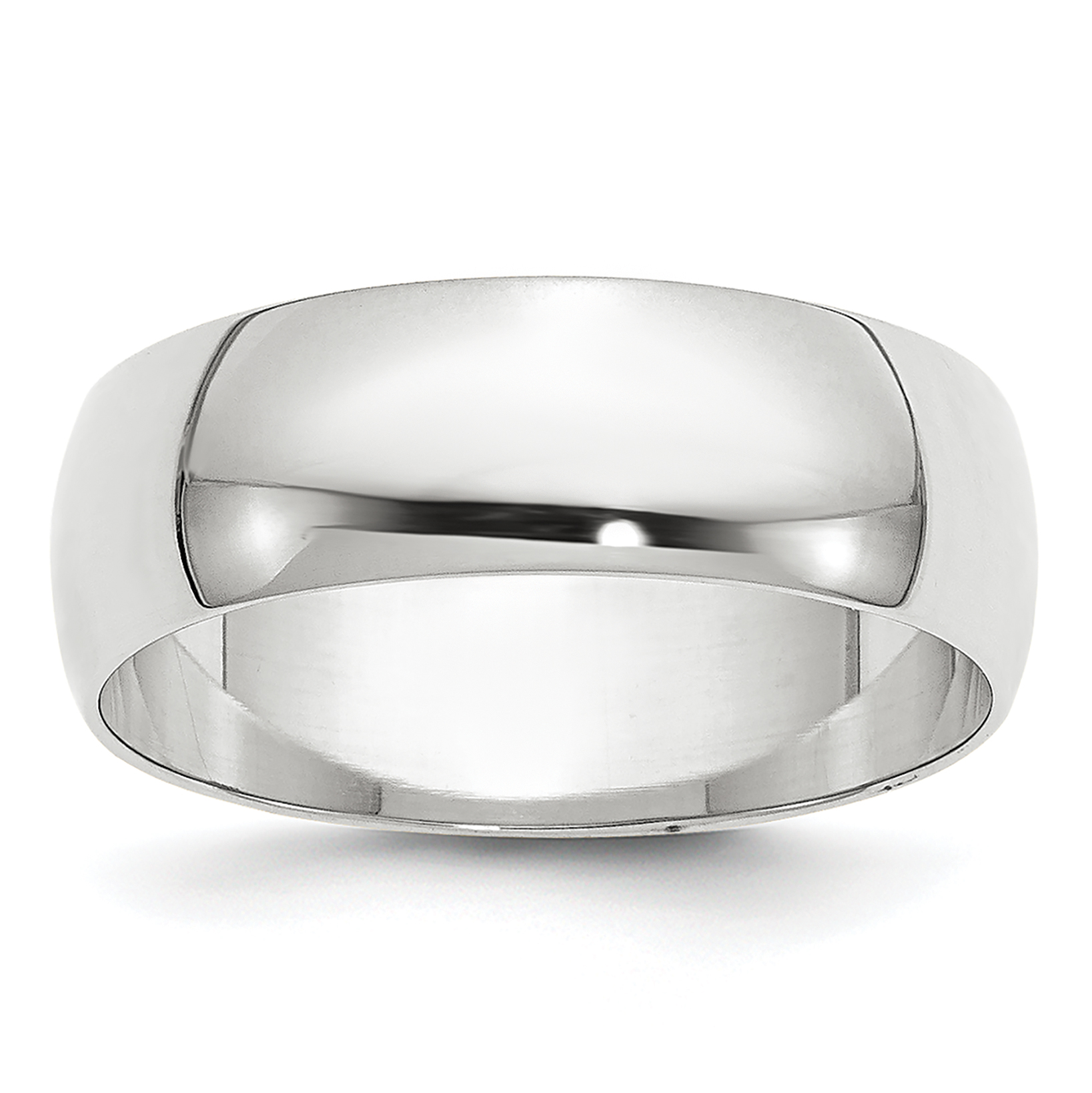 10k White Gold 6mm Lightweight Half Round Wedding Band Size 10 (1WHRL060-10)
