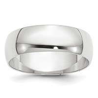 10K White Gold 6mm Lightweight Half Round Wedding Band view 1
