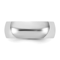 14K 6.5mm White Gold Ltw Half Round Band view 3
