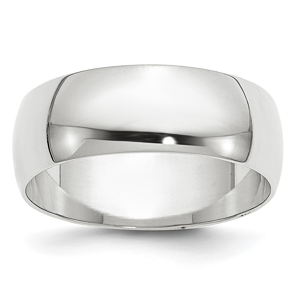 14K 6.5mm White Gold Ltw Half Round Band
