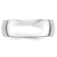 14K White Gold 7mm Lightweight Half Round Wedding Band view 2