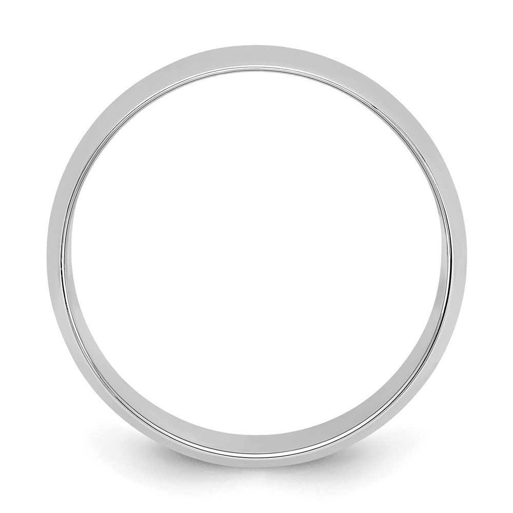14k White Gold 8mm Lightweight Half Round Wedding Band Size 13 (WHRL080-13)