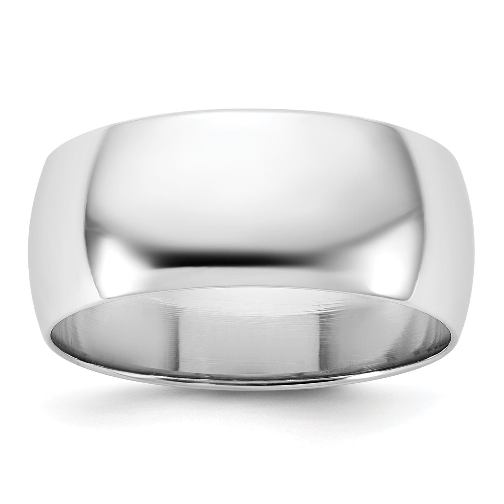 10k White Gold 8mm Lightweight Half Round Wedding Band Size 5 (1WHRL080-5)