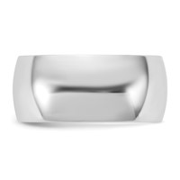 14K 8.5mm White Gold Ltw Half Round Band view 3