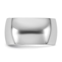 14K 10mm White Gold Ltw Half Round Band - Size 5 view 3