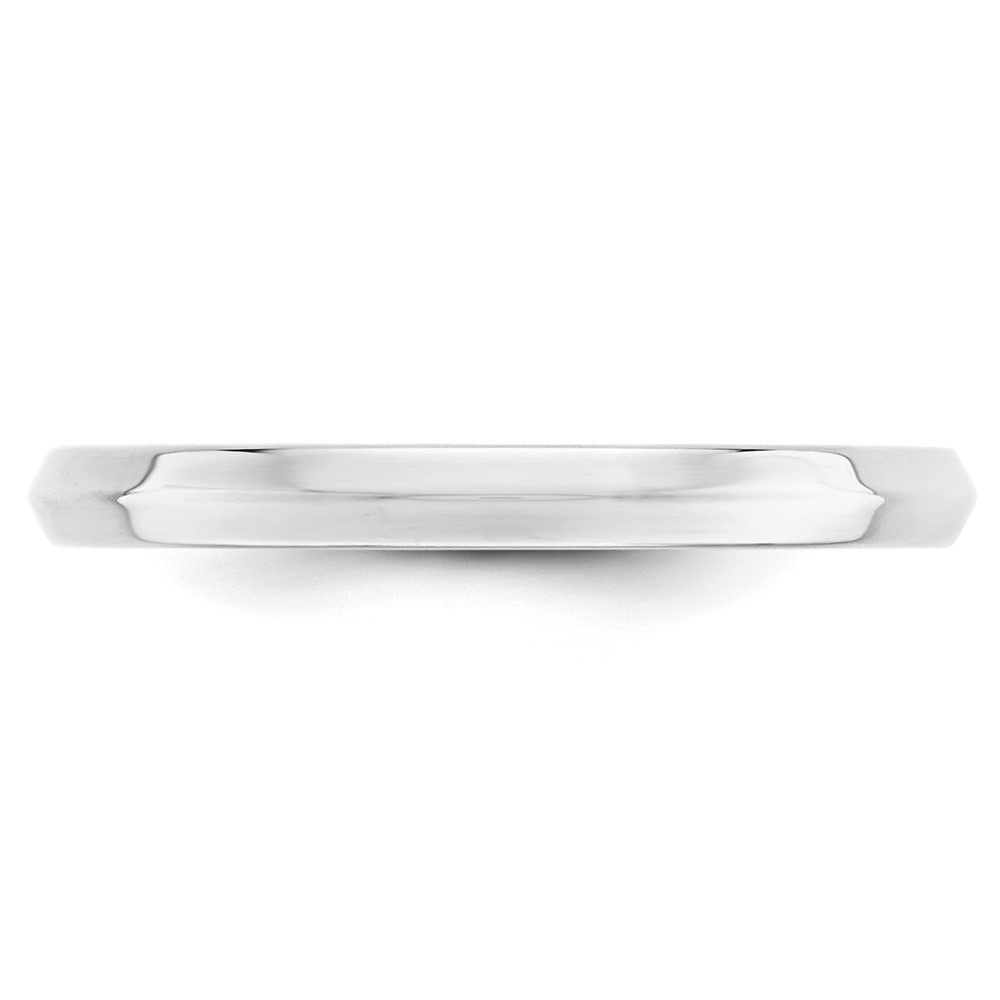 14k White Gold 2.5mm Knife Edge Comfort Fit Wedding Band Size 7 (WKEC025-7)