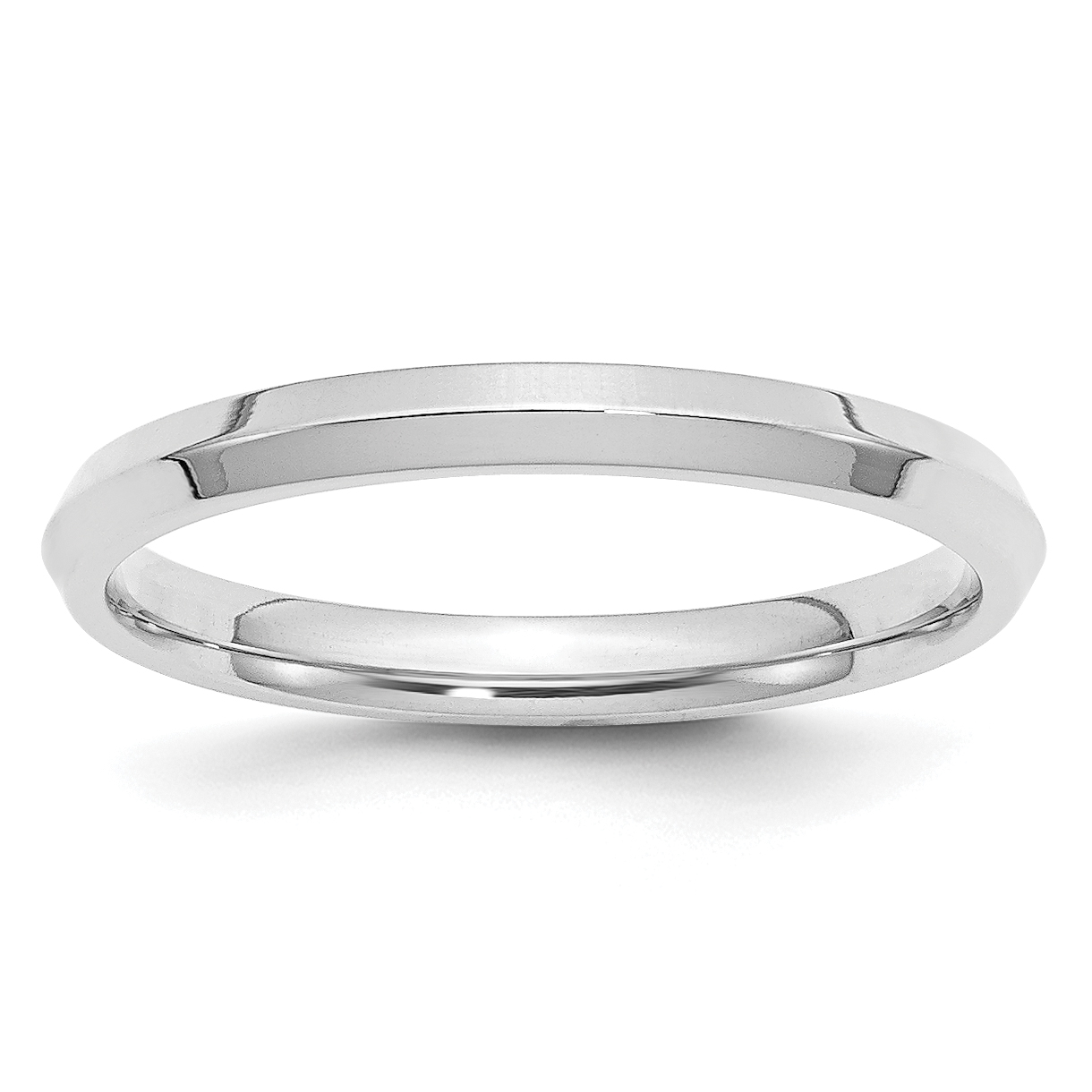 14k White Gold 2.5mm Knife Edge Comfort Fit Wedding Band Size 6 (WKEC025-6)