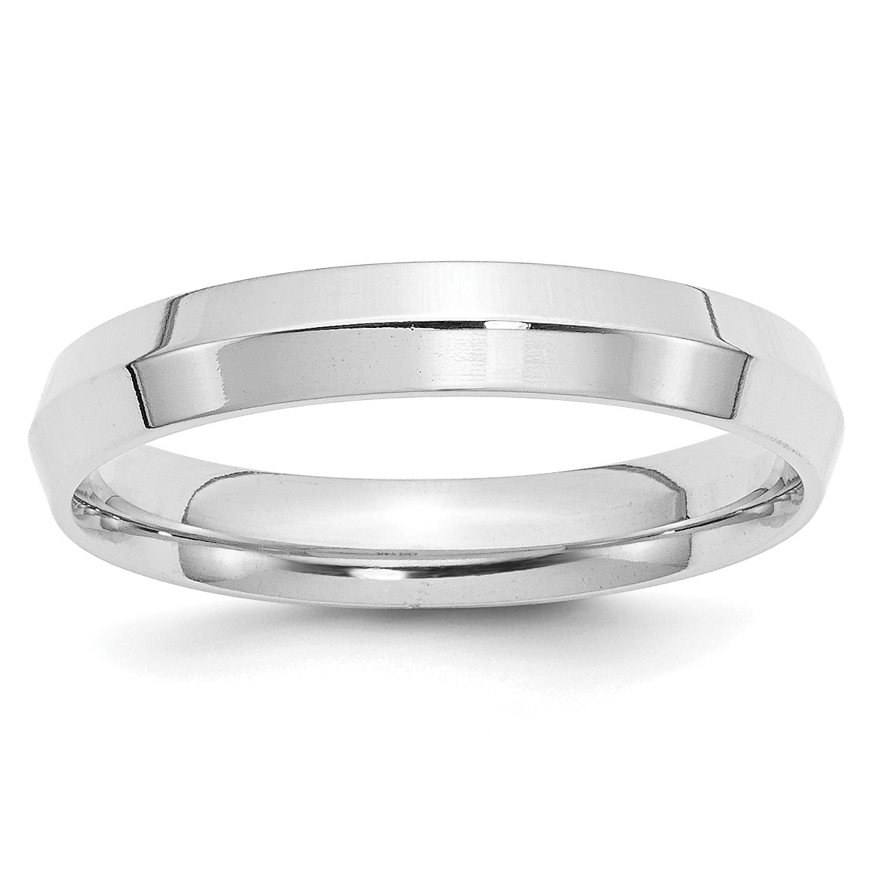 14k White Gold 4mm Knife Edge Comfort Fit Wedding Band Size 11.5 (WKEC040-11.5)
