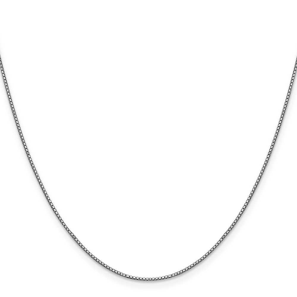 14K White Gold 30 inch .9mm Box with Lobster Clasp Chain (WLB-30)
