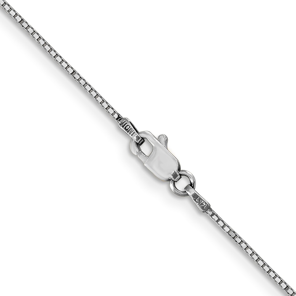 14K White Gold 30 inch .9mm Box with Lobster Clasp Chain (WLB-30)