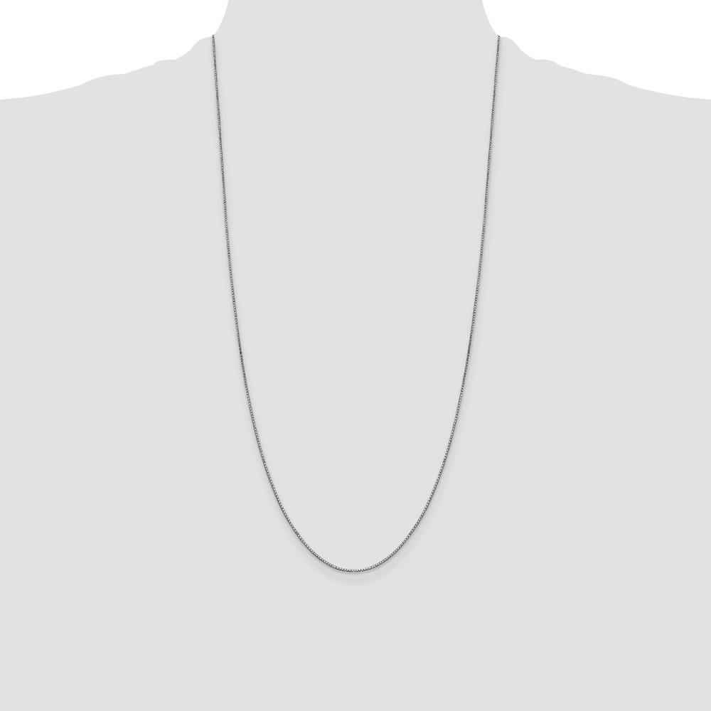 14K White Gold 28 inch .9mm Box with Lobster Clasp Chain (WLB-28)