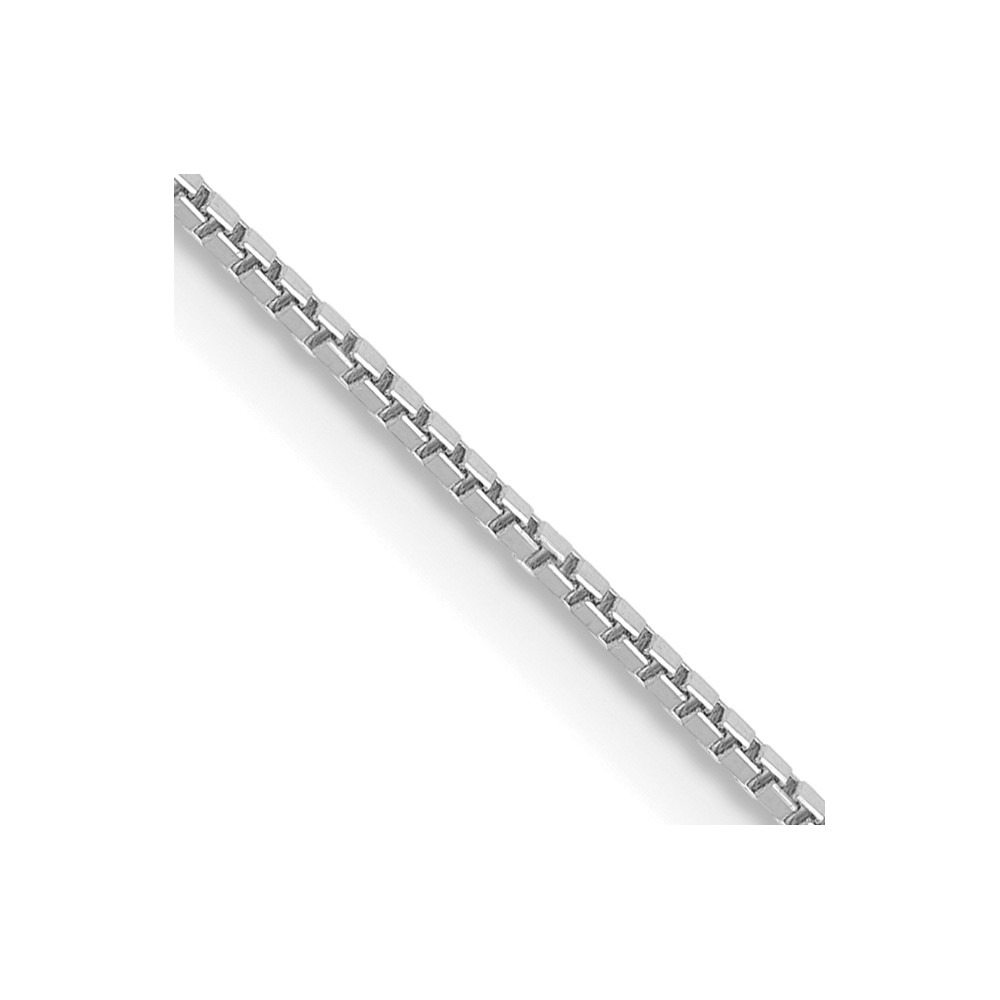 14K White Gold 30 inch .9mm Box with Lobster Clasp Chain (WLB-30)