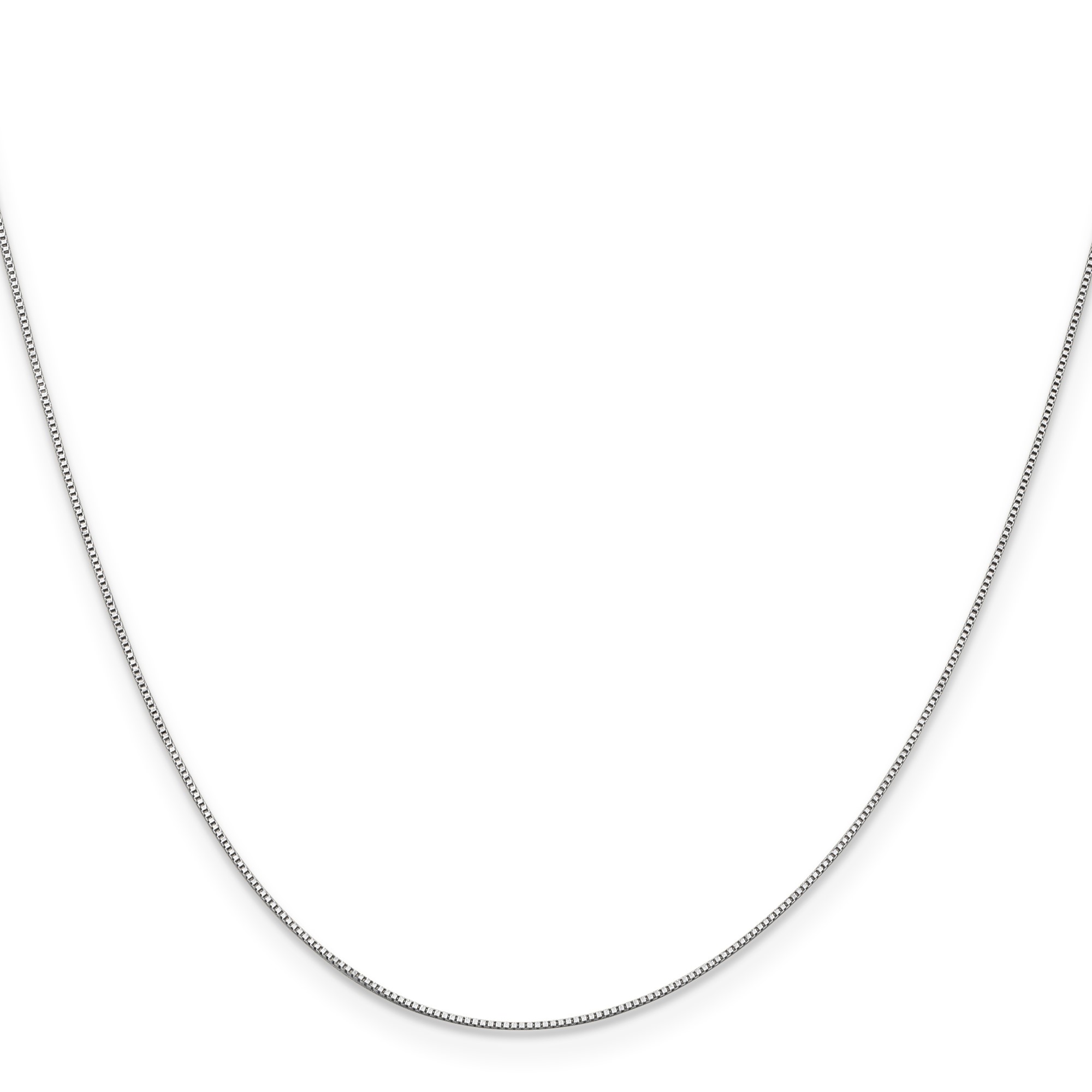 14K White Gold 0.5-0.95mm Box Chain Necklace 13-30 Inch Mens Womens