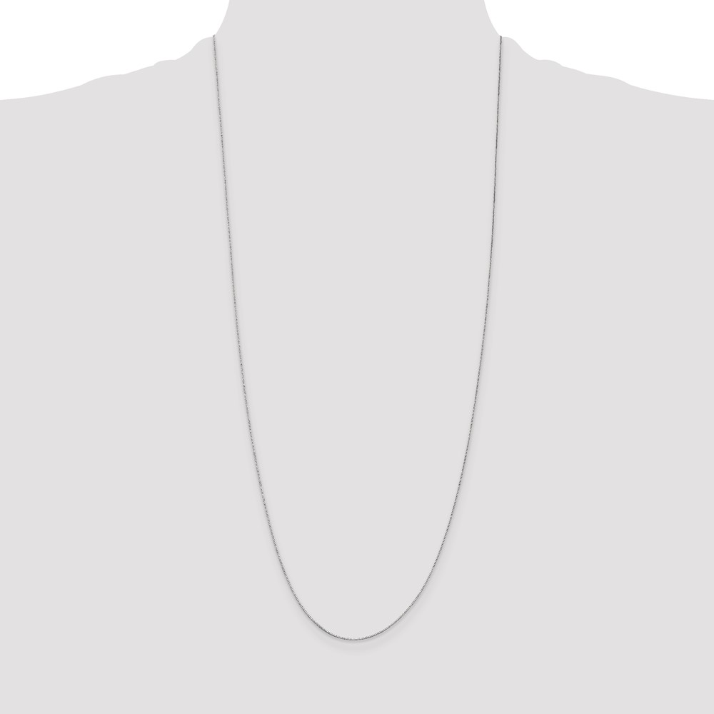 14K White Gold 30 inch .5mm Box with Spring Ring Clasp Chain (WLB040-30)