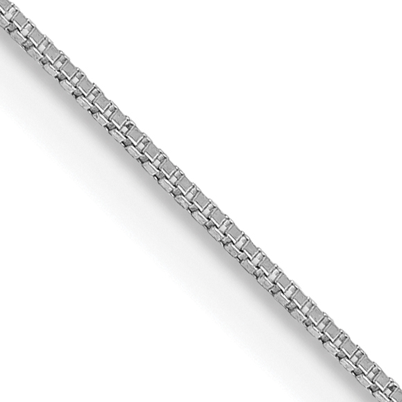 14K White Gold 13 inch .5mm Box with Spring Ring Clasp Chain (WLB040-13)