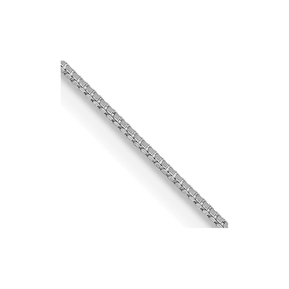 14K White Gold 13 inch .5mm Box with Spring Ring Clasp Chain (WLB040-13)