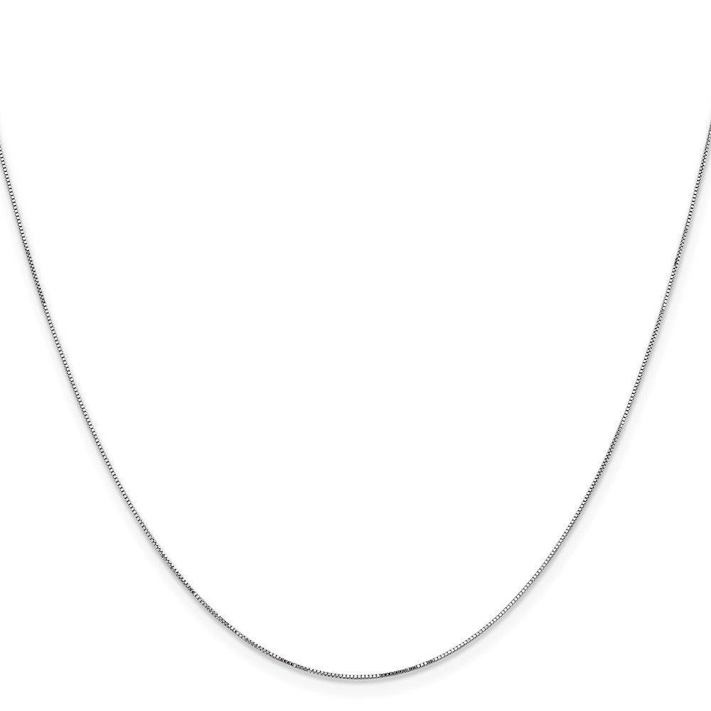 14K White Gold 28 inch .5mm Box with Lobster Clasp Chain (WLB040L-28)