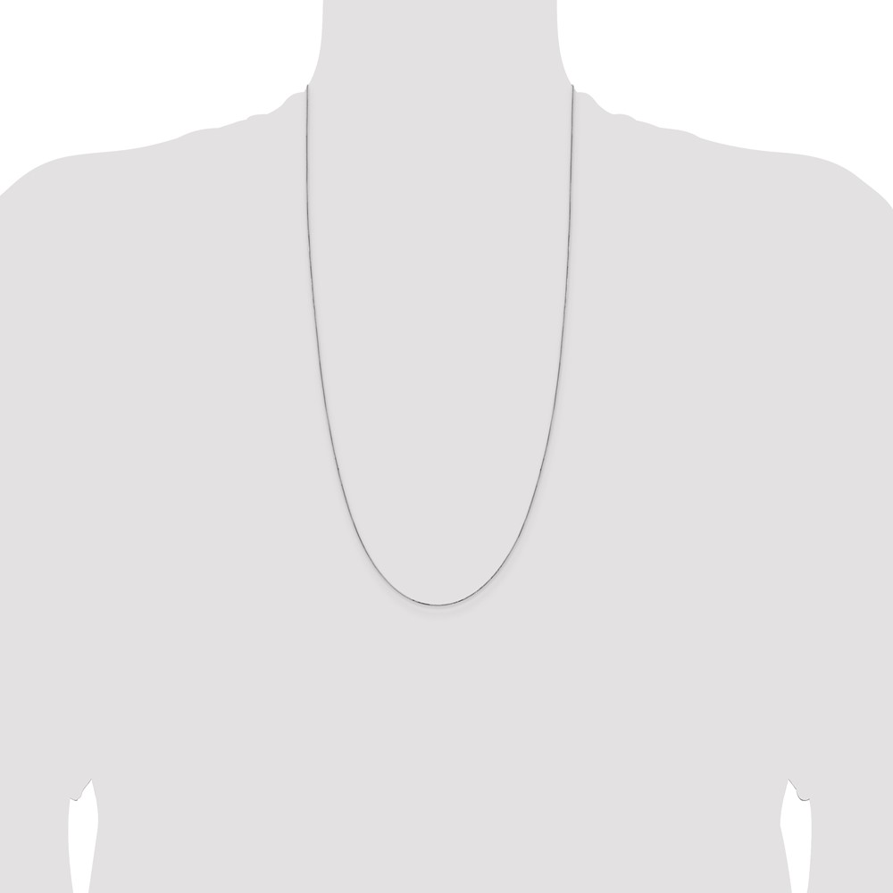 14K White Gold 28 inch .5mm Box with Lobster Clasp Chain (WLB040L-28)