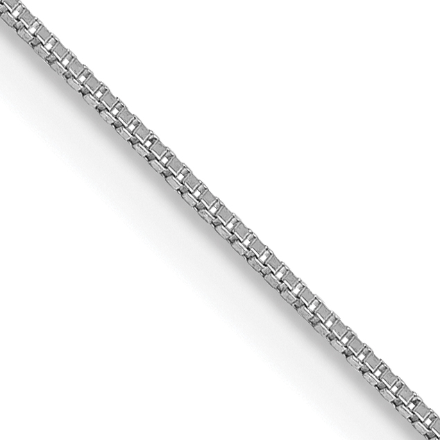14K White Gold 28 inch .5mm Box with Lobster Clasp Chain (WLB040L-28)
