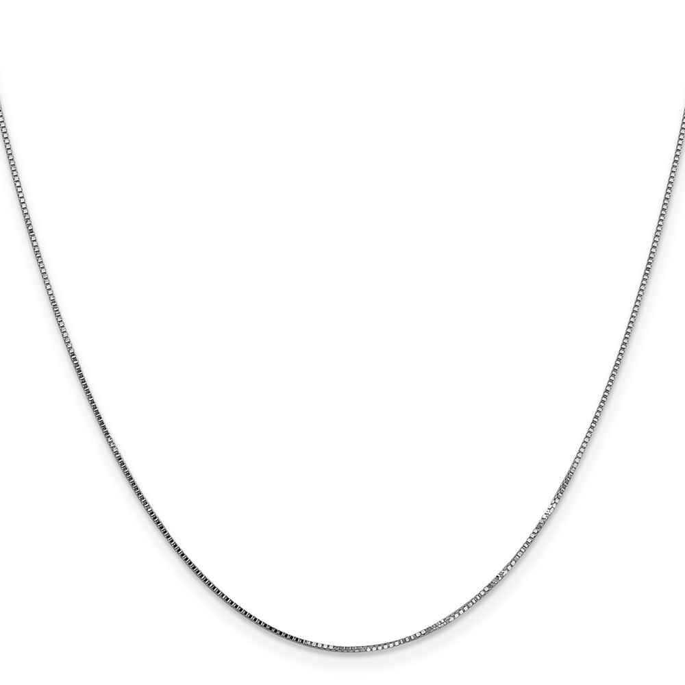 14K White Gold 30 inch .7mm Box with Spring Ring Clasp Chain (WLB050-30)