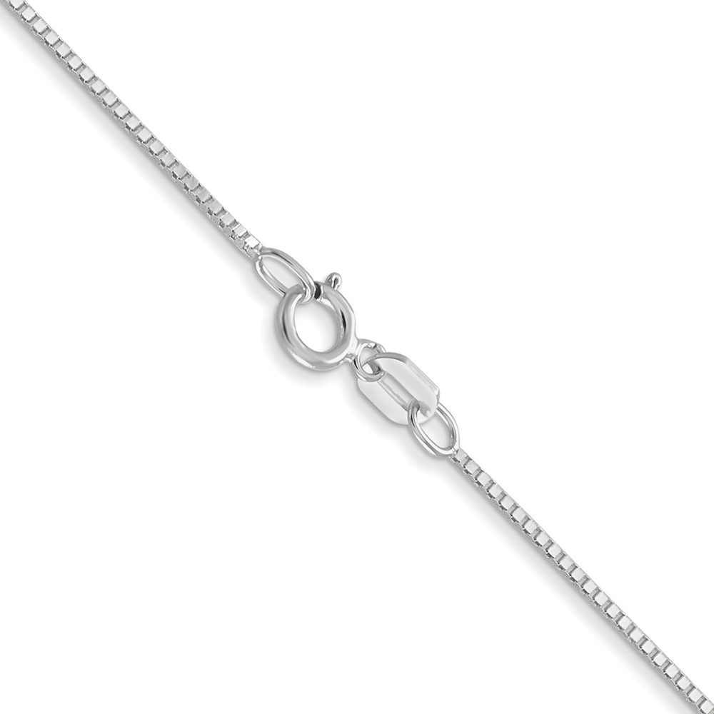 14K White Gold 30 inch .7mm Box with Spring Ring Clasp Chain (WLB050-30)