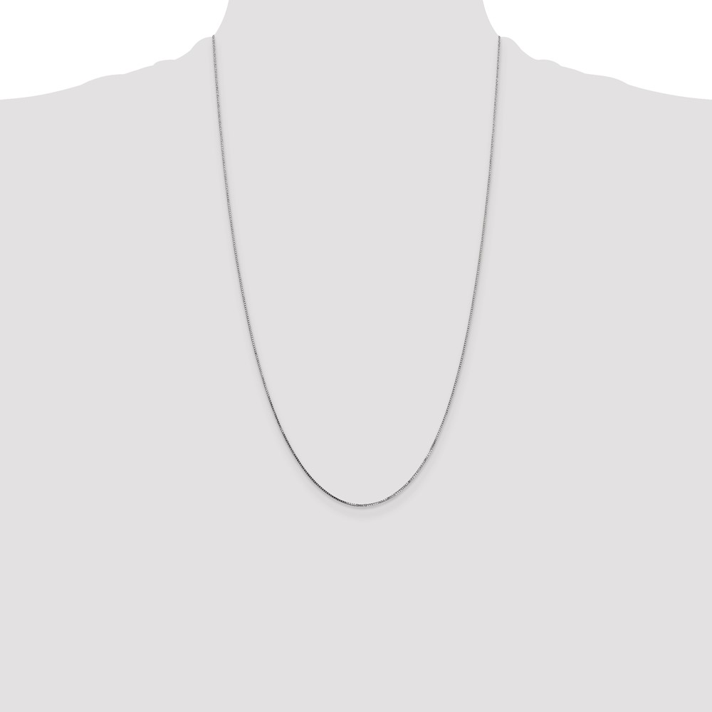 14K White Gold 26 inch .7mm Box with Spring Ring Clasp Chain (WLB050-26)