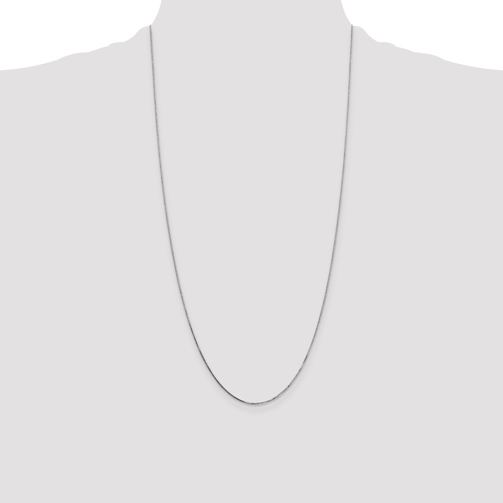14K White Gold 28 inch .7mm Box with Spring Ring Clasp Chain (WLB050-28)