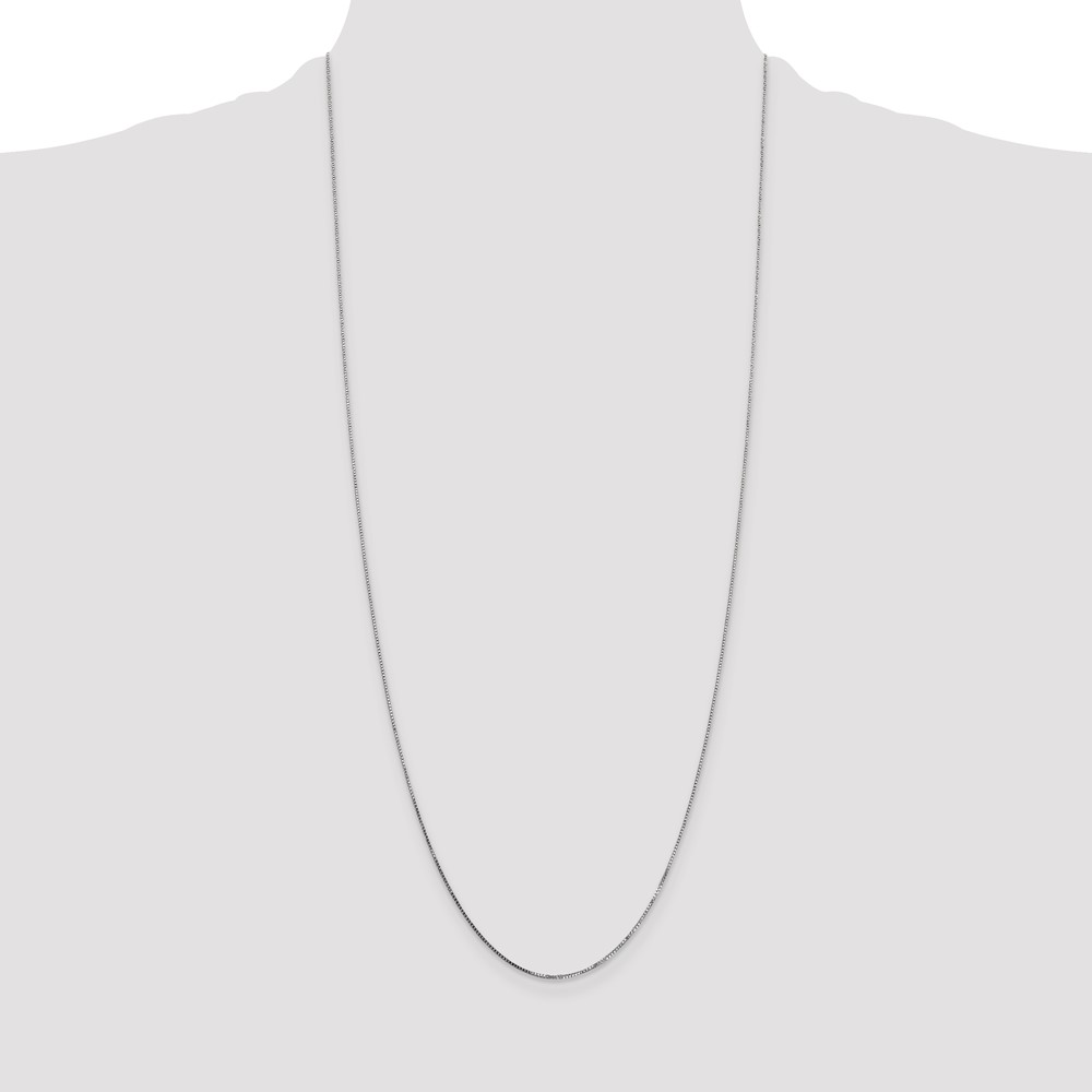 14K White Gold 30 inch .7mm Box with Spring Ring Clasp Chain (WLB050-30)