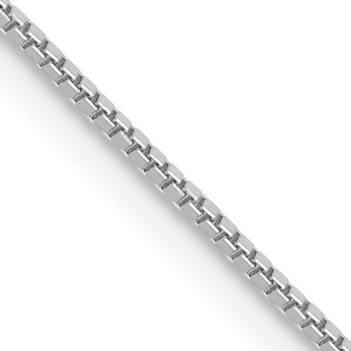 14K White Gold 28 inch .7mm Box with Spring Ring Clasp Chain