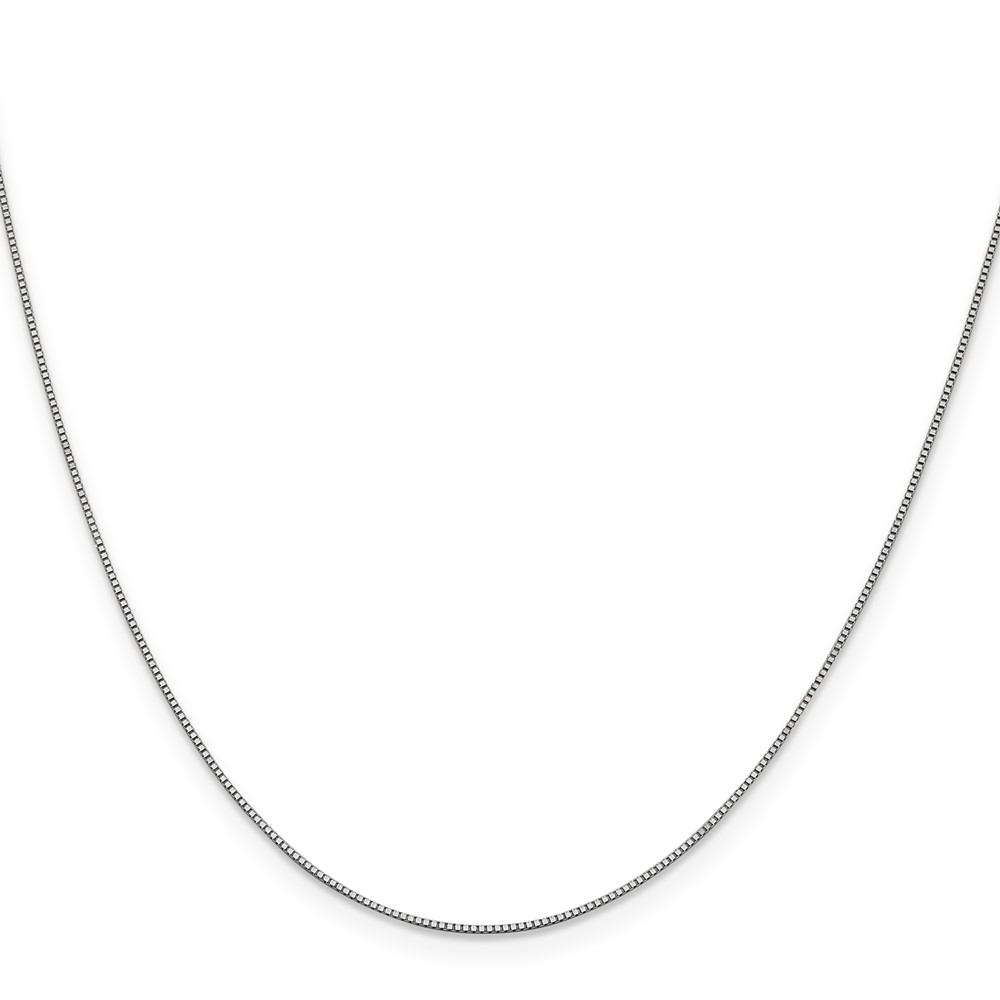 14K White Gold 28 inch .7mm Box with Lobster Clasp Chain (WLB050L-28)