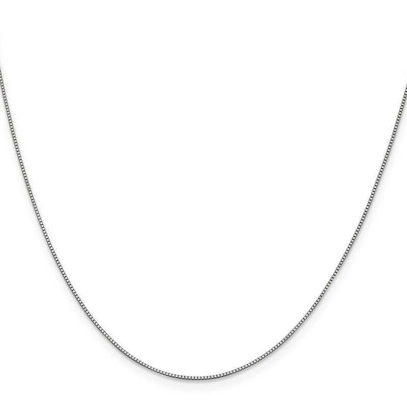 14K White Gold 18 inch .7mm Box with Lobster Clasp Chain