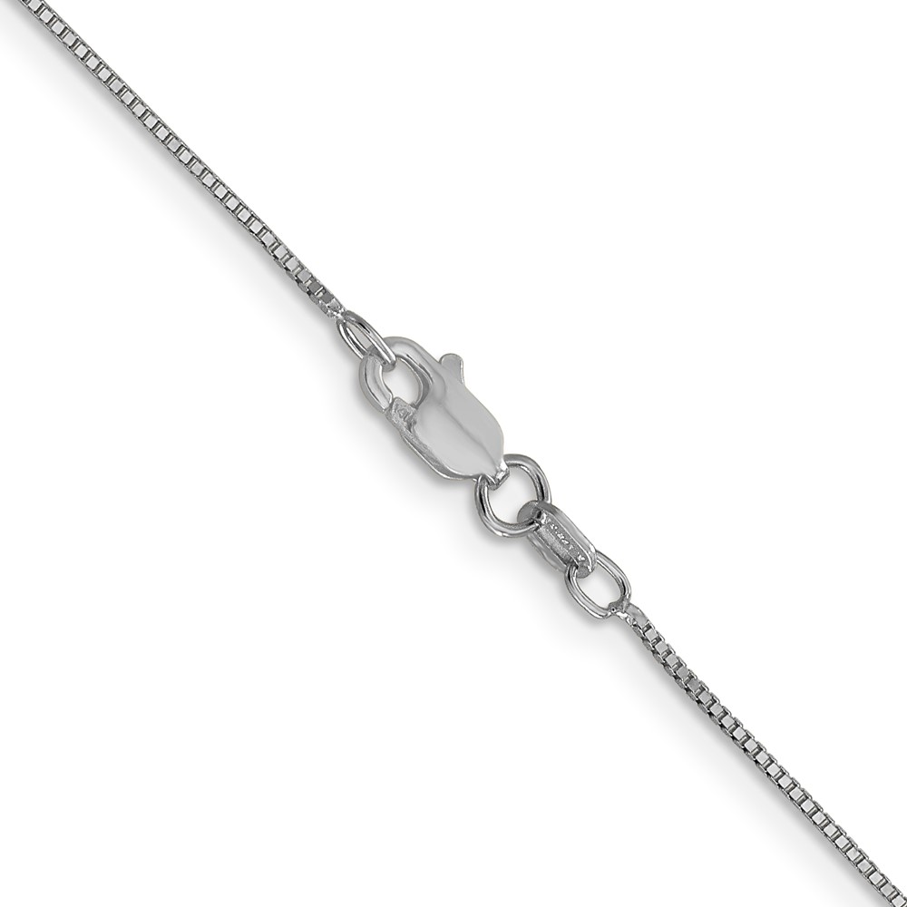 14K White Gold 28 inch .7mm Box with Lobster Clasp Chain (WLB050L-28)
