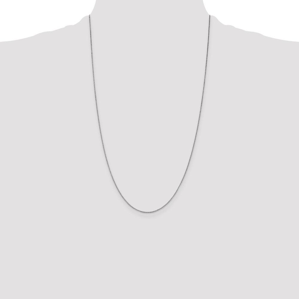 14K White Gold 26 inch .7mm Box with Lobster Clasp Chain (WLB050L-26)