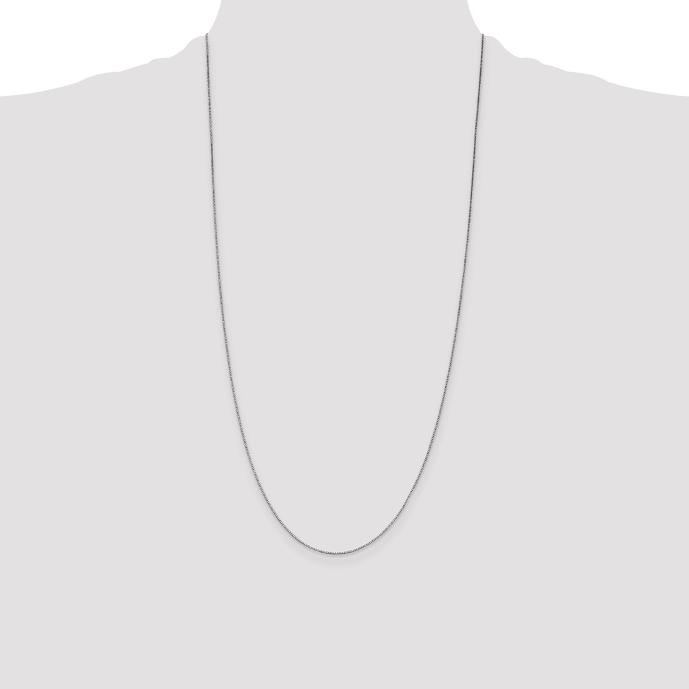 14K White Gold 28 inch .7mm Box with Lobster Clasp Chain (WLB050L-28)