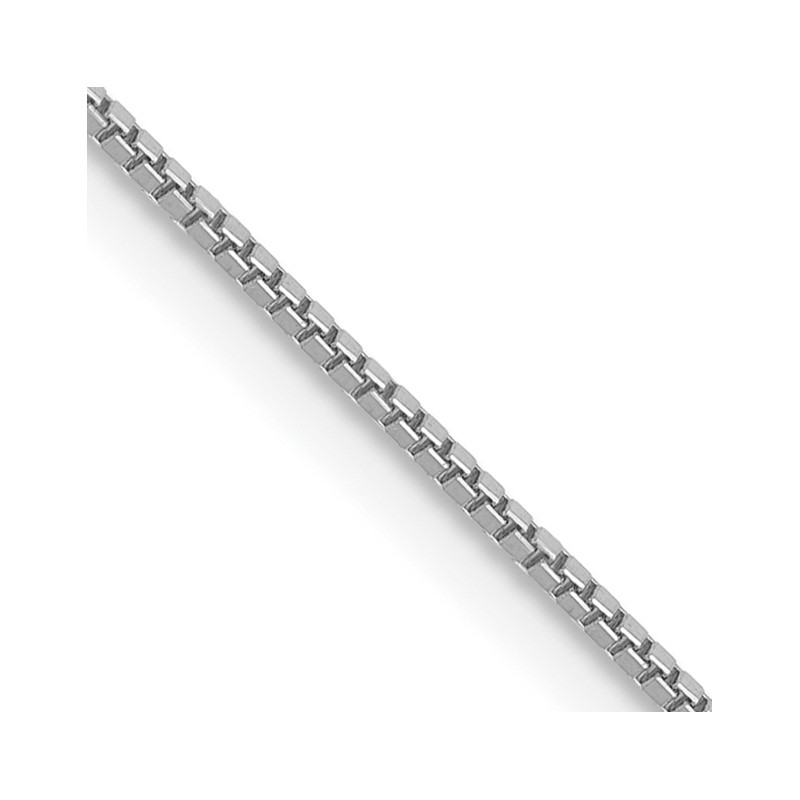 14K White Gold 18 inch .7mm Box with Lobster Clasp Chain